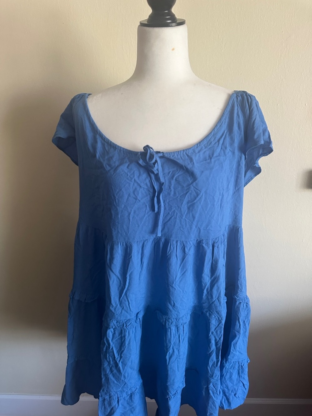 Patrons of Peace Blue Scoop Neck Tiered Tunic